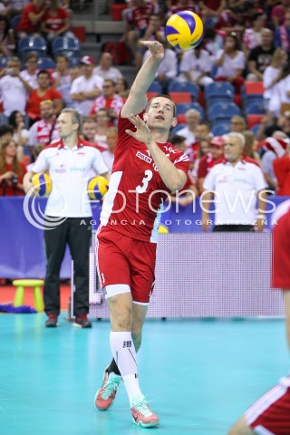  04.07.2015 KRAKOW <br />SIATKOWKA MEZCZYZN LIGA SWIATOWA 2015 <br />FIVB VOLLEYBALL WORLD LEAGUE 2015 <br />MECZ POLSKA - USA ( POLAND - UNITED STATES ) <br />N/Z DAWID KONARSKI SYLWETKA <br /> 