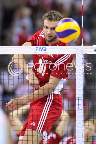  04.07.2015 KRAKOW <br />SIATKOWKA MEZCZYZN LIGA SWIATOWA 2015 <br />FIVB VOLLEYBALL WORLD LEAGUE 2015 <br />MECZ POLSKA - USA ( POLAND - UNITED STATES ) <br />N/Z MATEUSZ MIKA SYLWETKA ATAK<br /> 