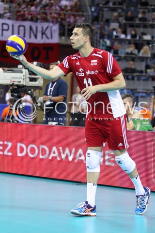  04.07.2015 KRAKOW <br />SIATKOWKA MEZCZYZN LIGA SWIATOWA 2015 <br />FIVB VOLLEYBALL WORLD LEAGUE 2015 <br />MECZ POLSKA - USA ( POLAND - UNITED STATES ) <br />N/Z FABIAN DRZYZGA SYLWETKA <br /> 