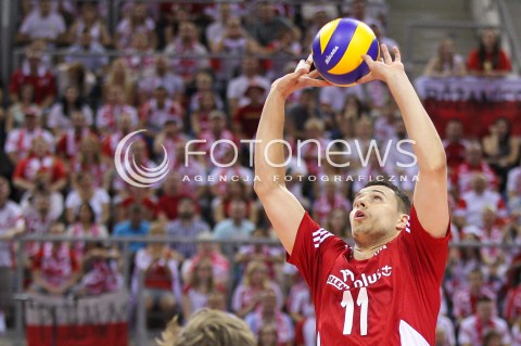  04.07.2015 KRAKOW <br />SIATKOWKA MEZCZYZN LIGA SWIATOWA 2015 <br />FIVB VOLLEYBALL WORLD LEAGUE 2015 <br />MECZ POLSKA - USA ( POLAND - UNITED STATES ) <br />N/Z FABIAN DRZYZGA <br /> 