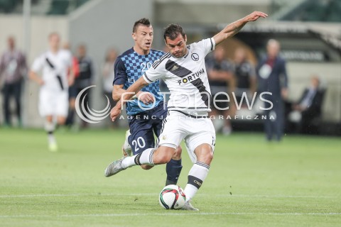  16.07.2015 WARSZAWA PILKA NOZNA<br />LIGA EUROPY II RUNDA ELIMINACJI<br />MECZ LEGIA WARSZAWA - FC BOTOSANI<br />N/Z NEMANJA NIKOLIC ASCINTE FLORIN<br /> 