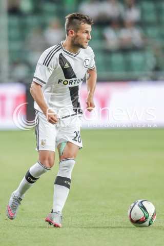  16.07.2015 WARSZAWA PILKA NOZNA<br />LIGA EUROPY II RUNDA ELIMINACJI<br />MECZ LEGIA WARSZAWA - FC BOTOSANI<br />N/Z LUKASZ BROZ SYLWETKA<br /> 