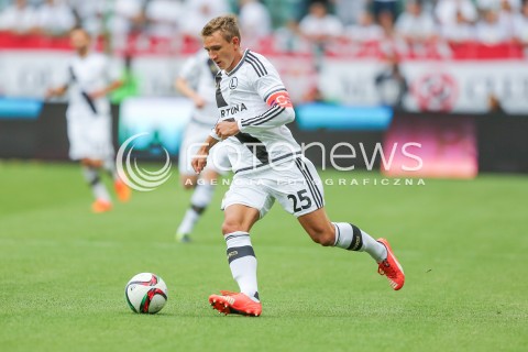  26.07.2015 WARSZAWA PILKA NOZNA EKSTRAKLASA<br />FOOTBALL LIGA EUROPY II RUNDA ELIMINACJI STADION LEGII <br />MECZ LEGIA WARSZAWA - PODBESKIDZIE BIELSKO BIALA<br />NA STADIONIE MARSZALKA JOZEFA PILSUDSKIEGO<br />N/Z JAKUB RZEZNICZAK<br /> 