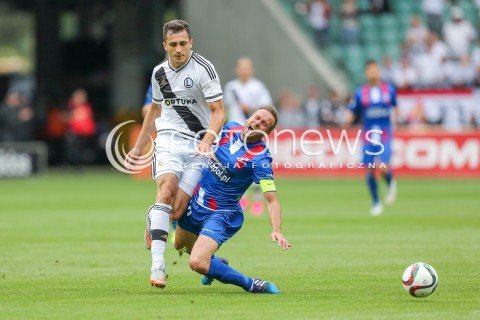  26.07.2015 WARSZAWA PILKA NOZNA EKSTRAKLASA<br />FOOTBALL LIGA EUROPY II RUNDA ELIMINACJI STADION LEGII <br />MECZ LEGIA WARSZAWA - PODBESKIDZIE BIELSKO BIALA<br />NA STADIONIE MARSZALKA JOZEFA PILSUDSKIEGO<br />N/Z TOMASZ JODLOWIEC MAREK SOKOLOWSKI<br /> 