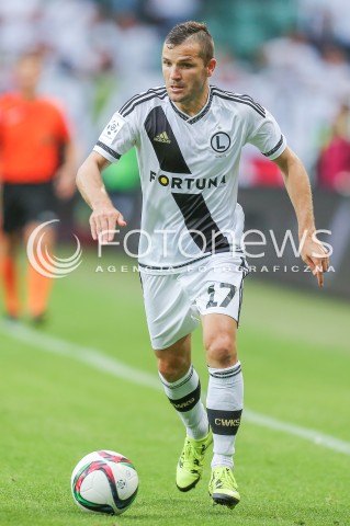  26.07.2015 WARSZAWA PILKA NOZNA EKSTRAKLASA<br />FOOTBALL LIGA EUROPY II RUNDA ELIMINACJI STADION LEGII <br />MECZ LEGIA WARSZAWA - PODBESKIDZIE BIELSKO BIALA<br />NA STADIONIE MARSZALKA JOZEFA PILSUDSKIEGO<br />N/Z TOMASZ BRZYSKI<br /> 