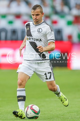  26.07.2015 WARSZAWA PILKA NOZNA EKSTRAKLASA<br />FOOTBALL LIGA EUROPY II RUNDA ELIMINACJI STADION LEGII <br />MECZ LEGIA WARSZAWA - PODBESKIDZIE BIELSKO BIALA<br />NA STADIONIE MARSZALKA JOZEFA PILSUDSKIEGO<br />N/Z TOMASZ BRZYSKI<br /> 
