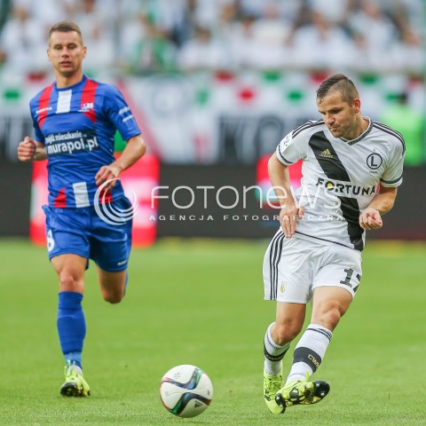  26.07.2015 WARSZAWA PILKA NOZNA EKSTRAKLASA<br />FOOTBALL LIGA EUROPY II RUNDA ELIMINACJI STADION LEGII <br />MECZ LEGIA WARSZAWA - PODBESKIDZIE BIELSKO BIALA<br />NA STADIONIE MARSZALKA JOZEFA PILSUDSKIEGO<br />N/Z TOMASZ BRZYSKI<br /> 