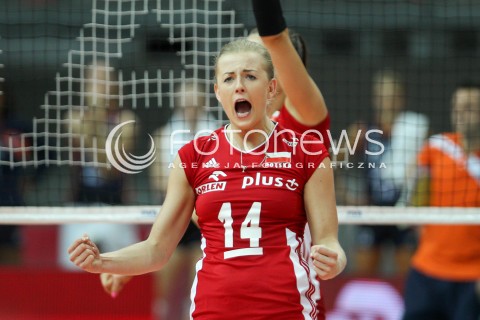  02.08.2015 LUBLIN <br />SIATKOWKA KOBIET  WORLD GRAND PRIX II DYWIZJI 2015 FIVB VOLLEYBALL <br />MECZ POLSKA - HOLANDIA ( POLAND - NETHERLANDS ) <br />N/Z JOANNA WOLOSZ RADOSC EMOCJE SYLWETKA <br /> 