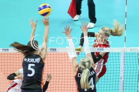  02.08.2015 LUBLIN <br />SIATKOWKA KOBIET  WORLD GRAND PRIX II DYWIZJI 2015 FIVB VOLLEYBALL <br />MECZ POLSKA - HOLANDIA ( POLAND - NETHERLANDS ) <br />N/Z ANNA GREJMAN <br /> 