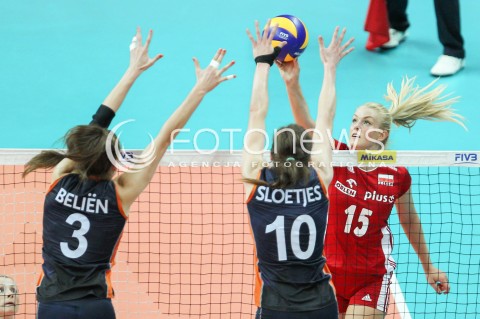  02.08.2015 LUBLIN <br />SIATKOWKA KOBIET  WORLD GRAND PRIX II DYWIZJI 2015 FIVB VOLLEYBALL <br />MECZ POLSKA - HOLANDIA ( POLAND - NETHERLANDS ) <br />N/Z NATALIA KURNIKOWSKA SYLWETKA <br /> 