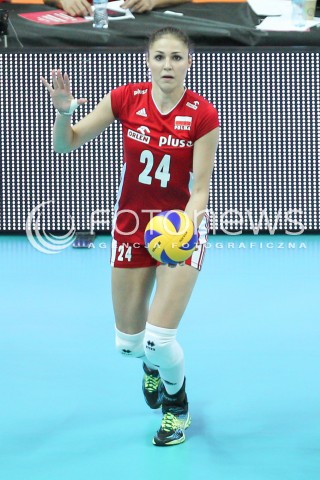  02.08.2015 LUBLIN <br />SIATKOWKA KOBIET  WORLD GRAND PRIX II DYWIZJI 2015 FIVB VOLLEYBALL <br />MECZ POLSKA - HOLANDIA ( POLAND - NETHERLANDS ) <br />N/Z ALEKSANDRA SIKORSKA SYLWETKA <br /> 