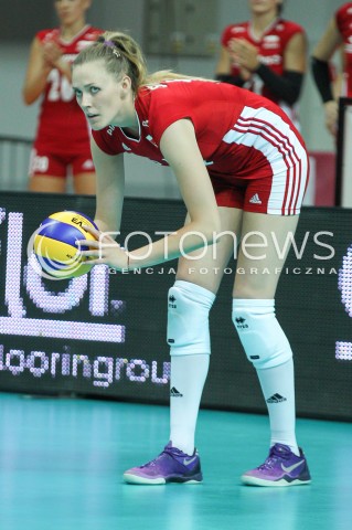  02.08.2015 LUBLIN <br />SIATKOWKA KOBIET  WORLD GRAND PRIX II DYWIZJI 2015 FIVB VOLLEYBALL <br />MECZ POLSKA - HOLANDIA ( POLAND - NETHERLANDS ) <br />N/Z EWELINA SIECZKA SYLWETKA <br /> 