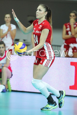  02.08.2015 LUBLIN <br />SIATKOWKA KOBIET  WORLD GRAND PRIX II DYWIZJI 2015 FIVB VOLLEYBALL <br />MECZ POLSKA - HOLANDIA ( POLAND - NETHERLANDS ) <br />N/Z ALEKSANDRA SIKORSKA SYLWETKA <br /> 