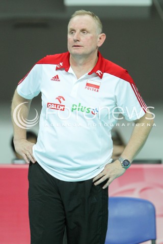  02.08.2015 LUBLIN <br />SIATKOWKA KOBIET  WORLD GRAND PRIX II DYWIZJI 2015 FIVB VOLLEYBALL <br />MECZ POLSKA - HOLANDIA ( POLAND - NETHERLANDS ) <br />N/Z JACEK NAWROCKI - TRENER ( HEAD COACH ) SYLWETKA <br /> 