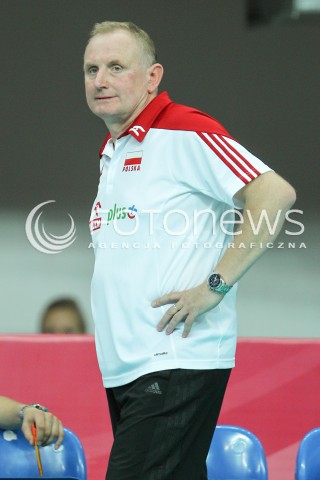  02.08.2015 LUBLIN <br />SIATKOWKA KOBIET  WORLD GRAND PRIX II DYWIZJI 2015 FIVB VOLLEYBALL <br />MECZ POLSKA - HOLANDIA ( POLAND - NETHERLANDS ) <br />N/Z JACEK NAWROCKI - TRENER ( HEAD COACH ) SYLWETKA <br /> 