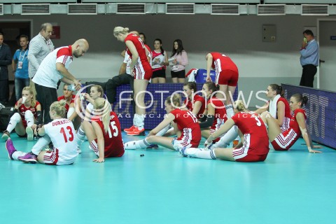  02.08.2015 LUBLIN <br />SIATKOWKA KOBIET  WORLD GRAND PRIX II DYWIZJI 2015 FIVB VOLLEYBALL <br />MECZ POLSKA - HOLANDIA ( POLAND - NETHERLANDS ) <br />N/Z REPREZENTACJA POLSKI SIATKAREK SMUTEK PORAZKA PRZEGRANA<br /> 