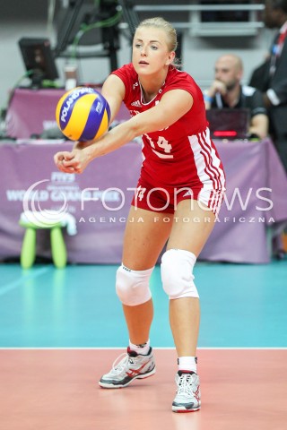  02.08.2015 LUBLIN <br />SIATKOWKA KOBIET  WORLD GRAND PRIX II DYWIZJI 2015 FIVB VOLLEYBALL <br />MECZ POLSKA - HOLANDIA ( POLAND - NETHERLANDS ) <br />N/Z JOANNA WOLOSZ SYLWETKA <br /> 
