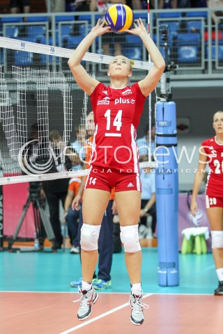  02.08.2015 LUBLIN <br />SIATKOWKA KOBIET  WORLD GRAND PRIX II DYWIZJI 2015 FIVB VOLLEYBALL <br />MECZ POLSKA - HOLANDIA ( POLAND - NETHERLANDS ) <br />N/Z JOANNA WOLOSZ SYLWETKA <br /> 