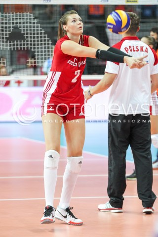  02.08.2015 LUBLIN <br />SIATKOWKA KOBIET  WORLD GRAND PRIX II DYWIZJI 2015 FIVB VOLLEYBALL <br />MECZ POLSKA - HOLANDIA ( POLAND - NETHERLANDS ) <br />N/Z MAJA TOKARSKA SYLWETKA <br /> 