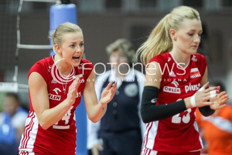  02.08.2015 LUBLIN <br />SIATKOWKA KOBIET  WORLD GRAND PRIX II DYWIZJI 2015 FIVB VOLLEYBALL <br />MECZ POLSKA - HOLANDIA ( POLAND - NETHERLANDS ) <br />N/Z JOANNA WOLOSZ ANNA GREJMAN RADOSC EMOCJE<br /> 