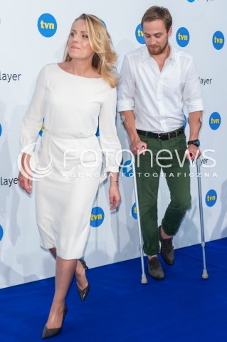  05.08.2015 WARSAWA<br />PREZENTACJA JESIENNEJ OFERTY PROGRAMOWEJ TVN<br />N/Z  MATEUSZ JANICKI PAULINA CHRUSCIEL O KULACH<br /> 