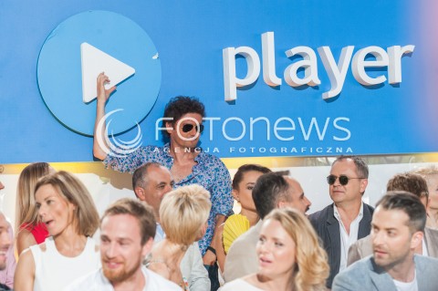  05.08.2015 WARSAWA<br />
PREZENTACJA JESIENNEJ OFERTY PROGRAMOWEJ TVN<br />
N/Z KUBA WOJEWODZKI SPADAJACE LOGO TVN PLAYER<br />
 