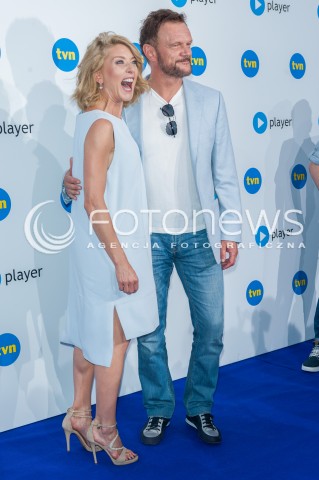  05.08.2015 WARSAWA<br />PREZENTACJA JESIENNEJ OFERTY PROGRAMOWEJ TVN<br />N/Z CEZARY PAZURA EDYTA OLSZOWKA<br /> 