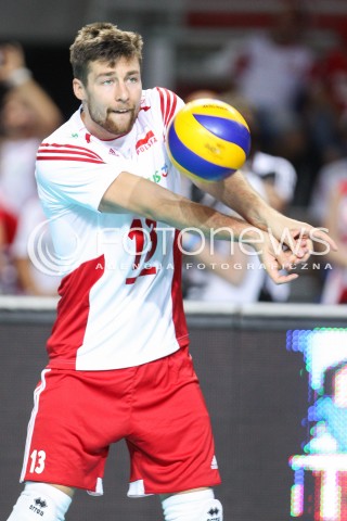  22.08.2015 TORUN ARENA<br />XIII MEMORIAL HUBERTA JERZEGO WAGNERA <br />MECZ POLSKA - JAPONIA ( MATCH POLAND - JAPAN ) <br />N/Z MICHAL KUBIAK SYLWETKA <br /> 