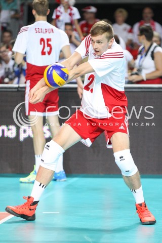  22.08.2015 TORUN ARENA<br />XIII MEMORIAL HUBERTA JERZEGO WAGNERA <br />MECZ POLSKA - JAPONIA ( MATCH POLAND - JAPAN ) <br />N/Z MATEUSZ BIENIEK SYLWETKA <br /> 