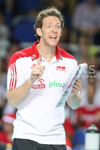  22.08.2015 TORUN ARENA<br />XIII MEMORIAL HUBERTA JERZEGO WAGNERA <br />MECZ POLSKA - JAPONIA ( MATCH POLAND - JAPAN ) <br />N/Z STEPHANE ANTIGA TRENER ( HEAD COACH ) SYLWETKA <br /> 