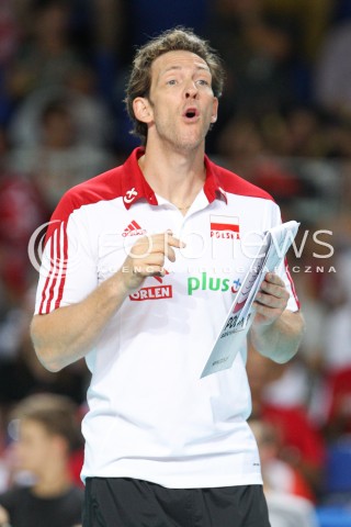  22.08.2015 TORUN ARENA<br />XIII MEMORIAL HUBERTA JERZEGO WAGNERA <br />MECZ POLSKA - JAPONIA ( MATCH POLAND - JAPAN ) <br />N/Z STEPHANE ANTIGA TRENER ( HEAD COACH ) SYLWETKA <br /> 