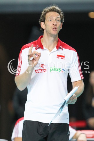  22.08.2015 TORUN ARENA<br />XIII MEMORIAL HUBERTA JERZEGO WAGNERA <br />MECZ POLSKA - JAPONIA ( MATCH POLAND - JAPAN ) <br />N/Z STEPHANE ANTIGA TRENER ( HEAD COACH ) SYLWETKA <br /> 