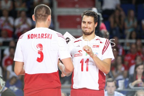  22.08.2015 TORUN ARENA<br />XIII MEMORIAL HUBERTA JERZEGO WAGNERA <br />MECZ POLSKA - JAPONIA ( MATCH POLAND - JAPAN ) <br />N/Z FABIAN DRZYZGA DAWID KONARSKI ZMIANA<br /> 