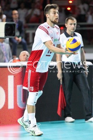  22.08.2015 TORUN ARENA<br />XIII MEMORIAL HUBERTA JERZEGO WAGNERA <br />MECZ POLSKA - JAPONIA ( MATCH POLAND - JAPAN ) <br />N/Z MICHAL KUBIAK SYLWETKA <br /> 