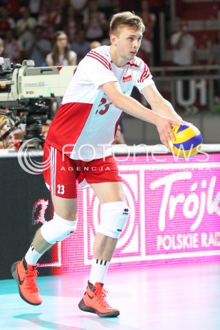  22.08.2015 TORUN ARENA<br />XIII MEMORIAL HUBERTA JERZEGO WAGNERA <br />MECZ POLSKA - JAPONIA ( MATCH POLAND - JAPAN ) <br />N/Z MATEUSZ BIENIEK SYLWETKA <br /> 