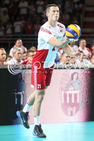  22.08.2015 TORUN ARENA<br />XIII MEMORIAL HUBERTA JERZEGO WAGNERA <br />MECZ POLSKA - JAPONIA ( MATCH POLAND - JAPAN ) <br />N/Z RAFAL BUSZEK SYLWETKA <br /> 
