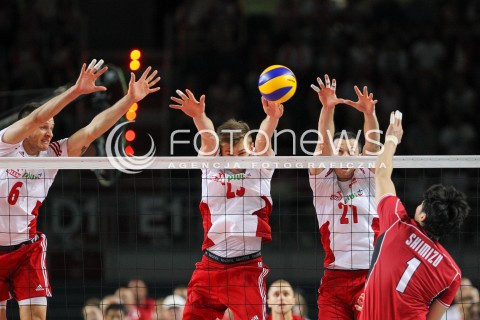  22.08.2015 TORUN ARENA<br />XIII MEMORIAL HUBERTA JERZEGO WAGNERA <br />MECZ POLSKA - JAPONIA ( MATCH POLAND - JAPAN ) <br />N/Z BARTOSZ KUREK MATEUSZ BIENIEK RAFAL BUSZEK BLOK<br /> 