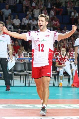  22.08.2015 TORUN ARENA<br />XIII MEMORIAL HUBERTA JERZEGO WAGNERA <br />MECZ POLSKA - JAPONIA ( MATCH POLAND - JAPAN ) <br />N/Z GRZEGORZ LOMACZ SYLWETKA RADOSC EMOCJE <br /> 