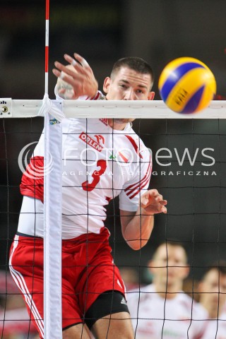  22.08.2015 TORUN ARENA<br />XIII MEMORIAL HUBERTA JERZEGO WAGNERA <br />MECZ POLSKA - JAPONIA ( MATCH POLAND - JAPAN ) <br />N/Z DAWID KONARSKI SYLWETKA ATAK<br /> 