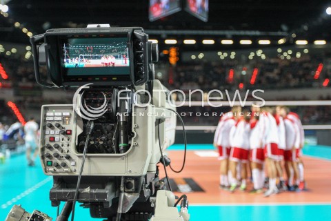  23.08.2015 TORUN ARENA<br />XIII MEMORIAL HUBERTA JERZEGO WAGNERA <br />MECZ POLSKA - IRAN ( MATCH POLAND - IRAN ) <br />N/Z ZDJECIE ILUSTRACYJNE KAMERA TELEWIZJA POLSAT <br /> 