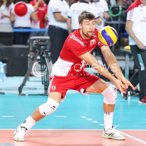  23.08.2015 TORUN ARENA<br />XIII MEMORIAL HUBERTA JERZEGO WAGNERA <br />MECZ POLSKA - IRAN ( MATCH POLAND - IRAN ) <br />N/Z MICHAL KUBIAK SYLWETKA <br /> 