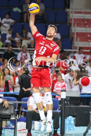  23.08.2015 TORUN ARENA<br />XIII MEMORIAL HUBERTA JERZEGO WAGNERA <br />MECZ POLSKA - IRAN ( MATCH POLAND - IRAN ) <br />N/Z MICHAL KUBIAK SYLWETKA <br /> 