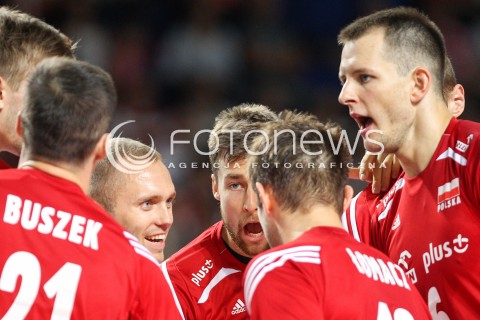  23.08.2015 TORUN ARENA<br />XIII MEMORIAL HUBERTA JERZEGO WAGNERA <br />MECZ POLSKA - IRAN ( MATCH POLAND - IRAN ) <br />N/Z BARTOSZ KUREK PAWEL ZATORSKI MICHAL KUBIAK RADOSC EMOCJE <br /> 