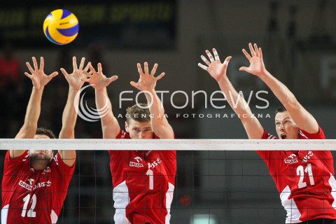  23.08.2015 TORUN ARENA<br />XIII MEMORIAL HUBERTA JERZEGO WAGNERA <br />MECZ POLSKA - IRAN ( MATCH POLAND - IRAN ) <br />N/Z PIOTR NOWAKOWSKI RAFAL BUSZEK BLOK<br /> 