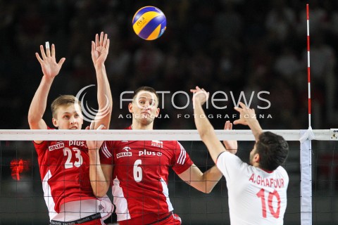  23.08.2015 TORUN ARENA<br />XIII MEMORIAL HUBERTA JERZEGO WAGNERA <br />MECZ POLSKA - IRAN ( MATCH POLAND - IRAN ) <br />N/Z MATEUSZ BIENIEK BARTOSZ KUREK <br /> 