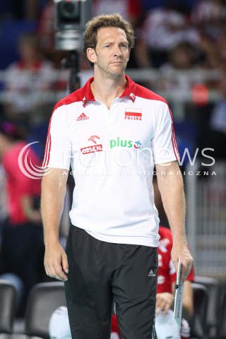  23.08.2015 TORUN ARENA<br />XIII MEMORIAL HUBERTA JERZEGO WAGNERA <br />MECZ POLSKA - IRAN ( MATCH POLAND - IRAN ) <br />N/Z STEPHANE ANTIGA TRENER ( HEAD COACH ) SYLWETKA <br /> 