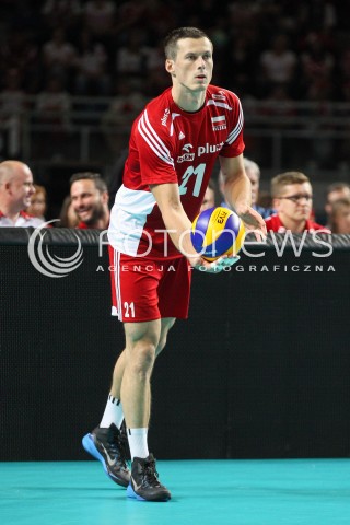  23.08.2015 TORUN ARENA<br />XIII MEMORIAL HUBERTA JERZEGO WAGNERA <br />MECZ POLSKA - IRAN ( MATCH POLAND - IRAN ) <br />N/Z RAFAL BUSZEK SYLWETKA <br /> 
