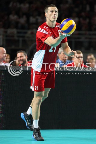  23.08.2015 TORUN ARENA<br />XIII MEMORIAL HUBERTA JERZEGO WAGNERA <br />MECZ POLSKA - IRAN ( MATCH POLAND - IRAN ) <br />N/Z RAFAL BUSZEK SYLWETKA <br /> 