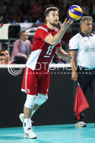  23.08.2015 TORUN ARENA<br />XIII MEMORIAL HUBERTA JERZEGO WAGNERA <br />MECZ POLSKA - IRAN ( MATCH POLAND - IRAN ) <br />N/Z MICHAL KUBIAK SYLWETKA <br /> 