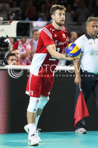  23.08.2015 TORUN ARENA<br />XIII MEMORIAL HUBERTA JERZEGO WAGNERA <br />MECZ POLSKA - IRAN ( MATCH POLAND - IRAN ) <br />N/Z MICHAL KUBIAK SYLWETKA <br /> 